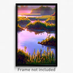 Pixel Art Poster - Extra Small Marsh (8 Bit Psychedelic Trippy Video Game Print)