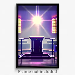 Pixel Art Poster - Empty Pulpit (8 Bit Psychedelic Trippy Video Game Print)