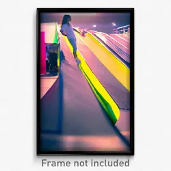 Pixel Art Poster - Bright Ramp (8 Bit Psychedelic Trippy Weird Video Game Print)