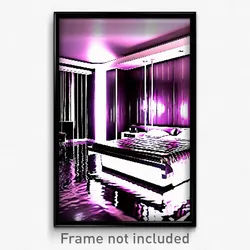 Pixel Art Poster - Glossy Bedroom (8 Bit Psychedelic Trippy Video Game Print)