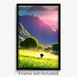 Pixel Art Poster - Bountiful Grassland (8 Bit Psychedelic Video Game Print)