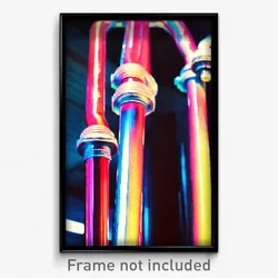 Pixel Art Poster - Outlandish Pipes (8 Bit Psychedelic Trippy Video Game Print)