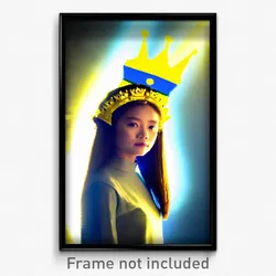 Pixel Art Poster - Yellow Crown (8 Bit Psychedelic Trippy Video Game Print)