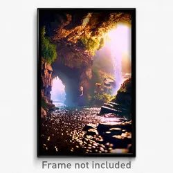 Pixel Art Poster - Rural Grotto (8 Bit Psychedelic Trippy Video Game Print)