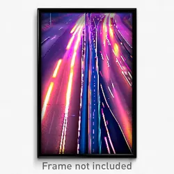 Pixel Art Poster - Shiny Highway (8 Bit Psychedelic Trippy Video Game Print)