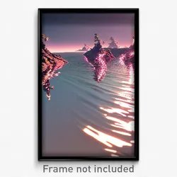 Pixel Art Poster - Reflecting Shoals (8 Bit Psychedelic Trippy Video Game Print)