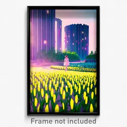 Pixel Art Poster - Modern Meadow (8 Bit Psychedelic Trippy Video Game Print)