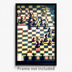 Pixel Art Poster - Large Chess Board (8 Bit Psychedelic Trippy Video Game Print)