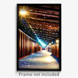 Pixel Art Poster - Sparkling Lumber Yard (8 Bit Psychedelic Video Game Print)