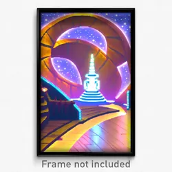 Pixel Art Poster - Swirly Lair (8 Bit Psychedelic Trippy Weird Video Game Print)