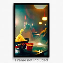 Pixel Art Poster - Murky Ramen (8 Bit Psychedelic Trippy Weird Video Game Print)