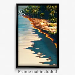 Pixel Art Poster - Webbed Shore (8 Bit Psychedelic Trippy Video Game Print)