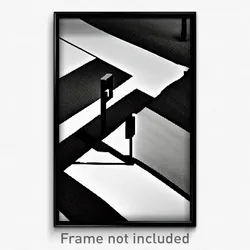 Pixel Art Poster - Black And White Junction (8 Bit Psychedelic Video Game Print)