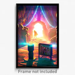 Pixel Art Poster - Shifty Grotto (8 Bit Psychedelic Trippy Video Game Print)