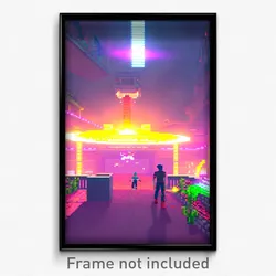 Pixel Art Poster - Secret Video Game (8 Bit Psychedelic Trippy Video Game Print)