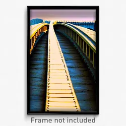 Pixel Art Poster - Bumpy Bridge (8 Bit Psychedelic Trippy Video Game Print)