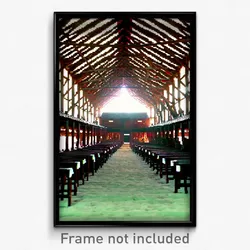 Pixel Art Poster - Tremendous Longhouse (8 Bit Psychedelic Video Game Print)