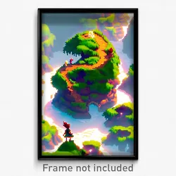 Pixel Art Poster - Nutty Isle (8 Bit Psychedelic Trippy Weird Video Game Print)