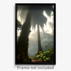 Pixel Art Poster - Cold Rainforest (8 Bit Psychedelic Trippy Video Game Print)