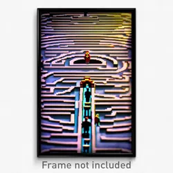Pixel Art Poster - Beautiful Labyrinth (8 Bit Psychedelic Video Game Print)