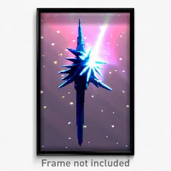 Pixel Art Poster - Starry Spike (8 Bit Psychedelic Trippy Video Game Print)