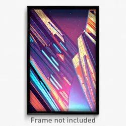 Pixel Art Poster - Buoyant Futuristic Architecture (8 Bit Video Game Print)