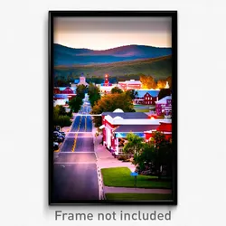 Pixel Art Poster - Secret American Town (8 Bit Psychedelic Video Game Print)