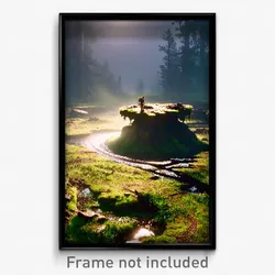 Pixel Art Poster - Wide Bog (8 Bit Psychedelic Trippy Weird Video Game Print)