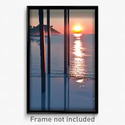 Pixel Art Poster - Realistic Beach (8 Bit Psychedelic Trippy Video Game Print)