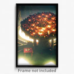 Pixel Art Poster - Secret Heap (8 Bit Psychedelic Trippy Weird Video Game Print)