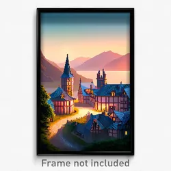 Pixel Art Poster - Magnificent Hamlet (8 Bit Psychedelic Video Game Print)