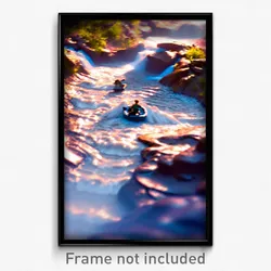 Pixel Art Poster - Miniature Rapids (8 Bit Psychedelic Trippy Video Game Print)