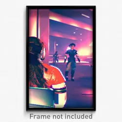Pixel Art Poster - Candid Video Game (8 Bit Psychedelic Trippy Video Game Print)