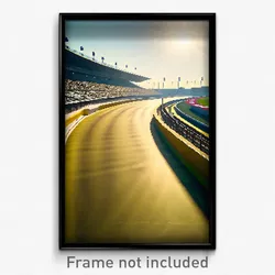 Pixel Art Poster - Golden Racetrack (8 Bit Psychedelic Trippy Video Game Print)