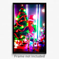 Pixel Art Poster - Plastic Christmas (8 Bit Psychedelic Trippy Video Game Print)