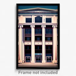 Pixel Art Poster - Perfect Courthouse (8 Bit Psychedelic Video Game Print)
