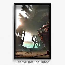 Pixel Art Poster - Well Made Sea Wreck (8 Bit Psychedelic Video Game Print)