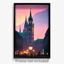 Pixel Art Poster - Gigantic Vienna (8 Bit Psychedelic Trippy Video Game Print)