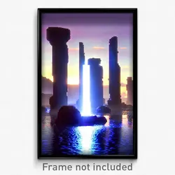 Pixel Art Poster - Fluid Henge (8 Bit Psychedelic Trippy Weird Video Game Print)