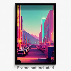 Pixel Art Poster - Clean Anchorage (8 Bit Psychedelic Trippy Video Game Print)