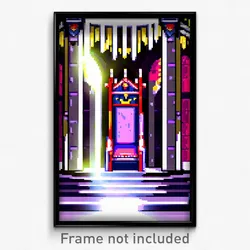 Pixel Art Poster - Attractive Throne Room (8 Bit Psychedelic Video Game Print)