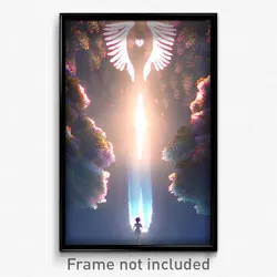 Pixel Art Poster - Angelic Reef (8 Bit Psychedelic Trippy Video Game Print)