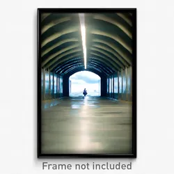 Pixel Art Poster - Cloudy Tunnel (8 Bit Psychedelic Trippy Video Game Print)
