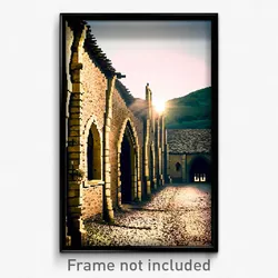 Pixel Art Poster - Rural Abbey (8 Bit Psychedelic Trippy Weird Video Game Print)