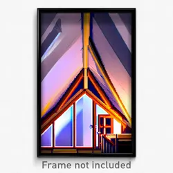 Pixel Art Poster - Curvy Attic (8 Bit Psychedelic Trippy Weird Video Game Print)