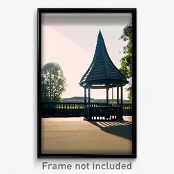 Pixel Art Poster - Droopy Gazebo (8 Bit Psychedelic Trippy Video Game Print)