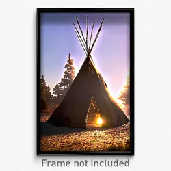 Pixel Art Poster - Drab Tepee (8 Bit Psychedelic Trippy Weird Video Game Print)