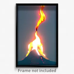 Pixel Art Poster - Droopy Flame (8 Bit Psychedelic Trippy Video Game Print)