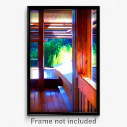 Pixel Art Poster - Wooden View (8 Bit Psychedelic Trippy Weird Video Game Print)