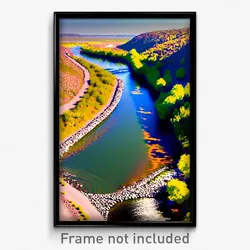 Pixel Art Poster - Impressive Creek (8 Bit Psychedelic Trippy Video Game Print)